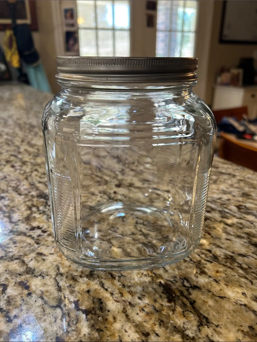Glass Pantry Storage Jar with Metal Lid - Clear